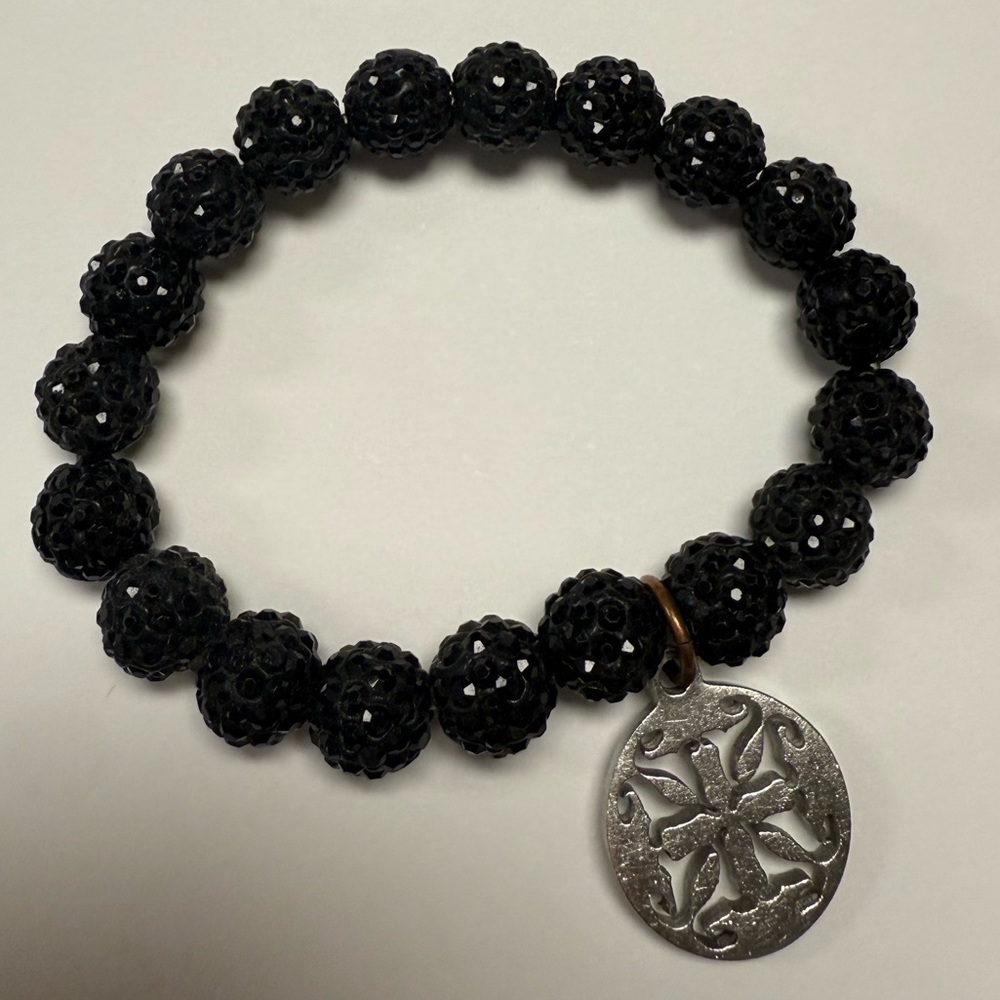 Rustic Cuff Beaded Bracelet black